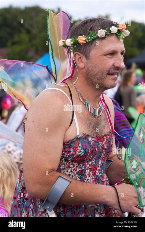 Man Dressed As Fairy At The New Forest Fairy Festival Burley