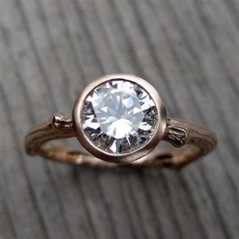 Moissanite Twig Engagement Ring In A 1ct Size By Kristin Coffin