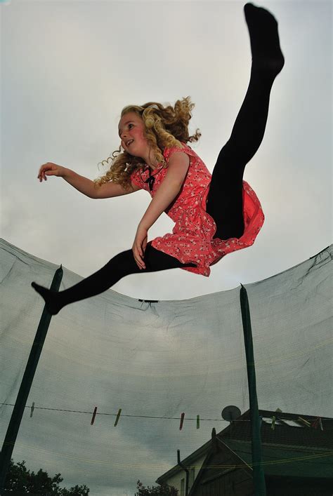 Trampoline Girl Bouncing On Trampoline Does The Splits In Flickr