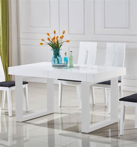 Modern White Dining Room Set Modern Mayfair High Gloss Chrome White