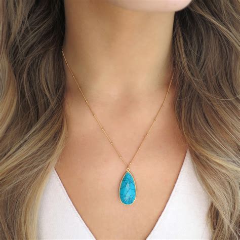 Turquoise Teardrop Necklace