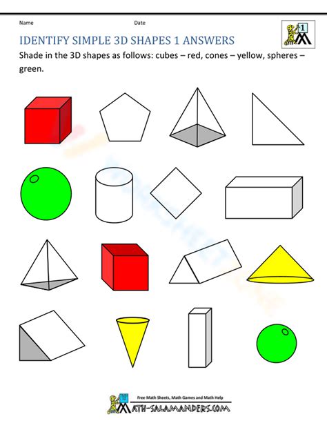 Identify 3d Shapes Worksheet Zone
