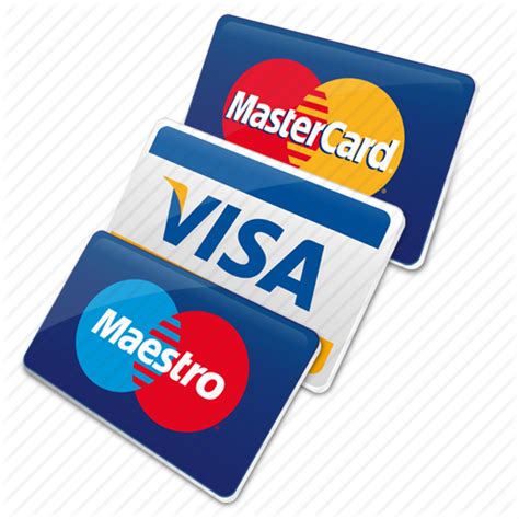 Maestro debit cards are obtained from associate banks and are linked to the cardholder's current account while prepaid cards do not require a bank account to operate. Cards, credit cards, maestro card, master card, visa, visa card icon