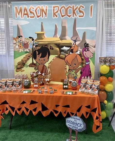 The Flintstones Party Backdrop African American Personalized Printed