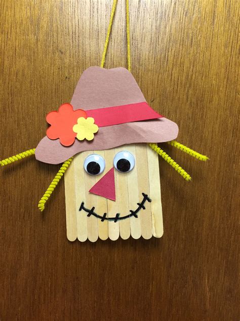 Popsicle Stick Scarecrow Halloween Crafts Halloween Crafts