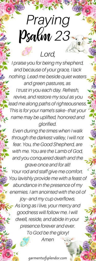 Praying Psalm 23 For Direction With Free Printables Prayer For