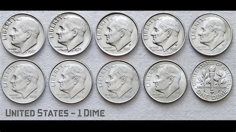 United States 1 Dime Coins Collection Usa Youtube