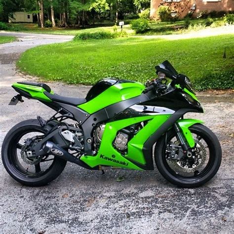 Green Kawasaki Ninja Zx10r Streetbike Motorcycle Sport Bikes Fast Bikes