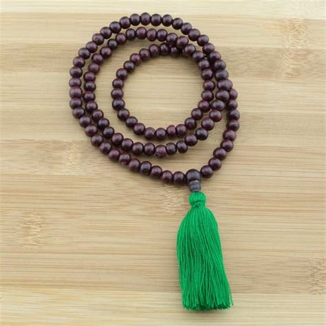 rosewood meditation mala beads with green tassel meditative wisdom with images mala bead