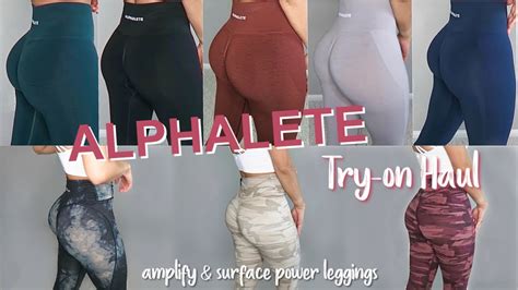 Alphalete Try On Haul Amplify And Surface Power Leggings Youtube