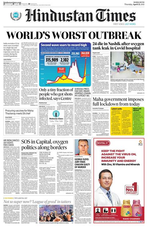 Hindustan Times Mumbai April 22 2021 Newspaper