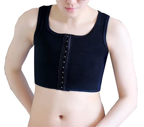 lesbian oversized chest binder hide boobs super flat clasps band mesh
