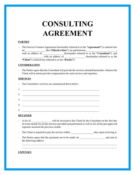 Short Consulting Agreement Template