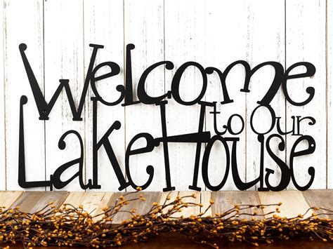 Lake House Sign Lake House Decor Steel Signs Outdoor Metal Wall