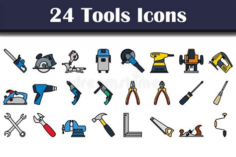Tools Icon Set Stock Vector Illustration Of Caticons 242867189
