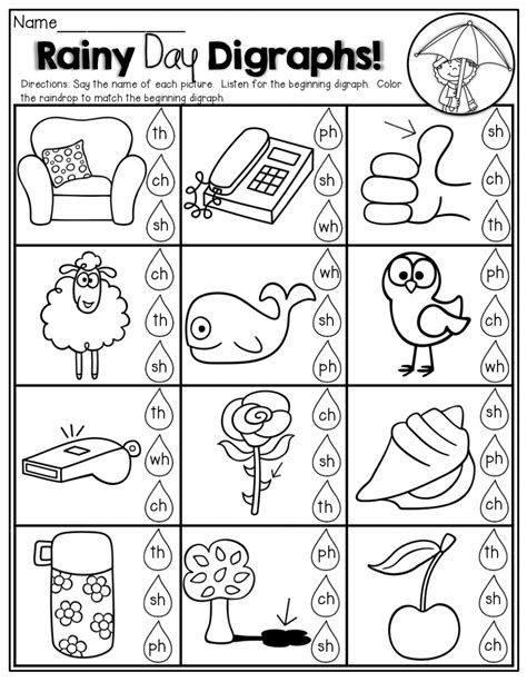 Free Printable Digraphs Worksheets Kidsworksheetfun