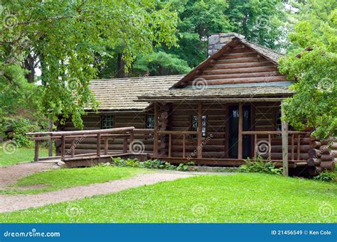Log Cabin In Woods Stock Image Image Of Rustic Forested 21456549