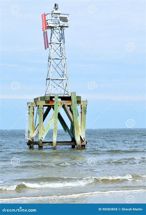Navigation Beacon Stock Photo Image Of Seafoam Sandy 90583858