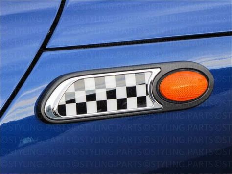 Side Indicators Checkered Flag Fits Mini One Cooper R50 R53 R52 Ebay