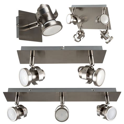 Illuminate your home with modern ceiling lights from homebase. Details about Brushed Chrome Adjustable LED GU10 Ceiling ...