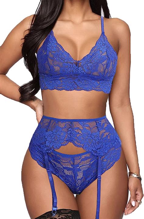 Buy Sexy Lingerie Set For Women Naughty 3 Pc Lace Bralette Bra And Panty Sets Garter Belt