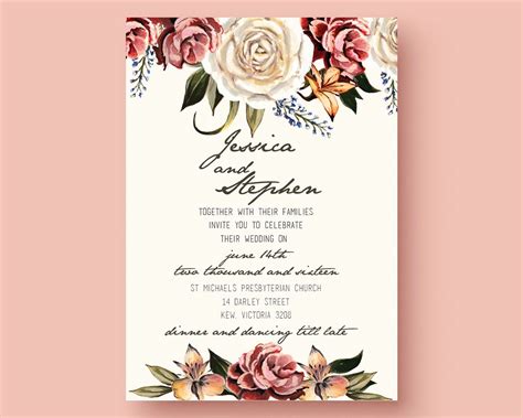 Printable Editable Wedding Invitation Templates Free Download