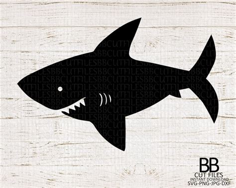 Shark Svgshark Silhouette Svg Shark Cut Files Instant Etsy