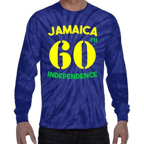 Jamaica 60th Celebration Independence Day 2022 Jamaican Tie Dye Long Sleeve Shirt Teeshirtpalace