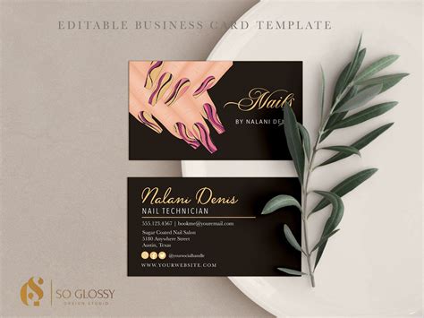 Editable Business Card Nail Artist Business Card Beauty Etsy Salon