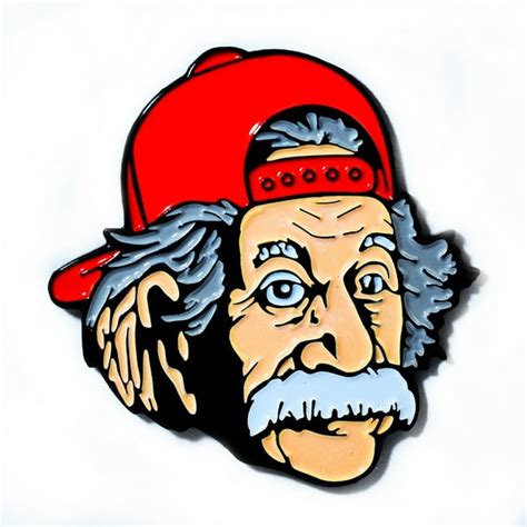 Cool Pins Albert Einstein With Backwards Hat Funny Collectible
