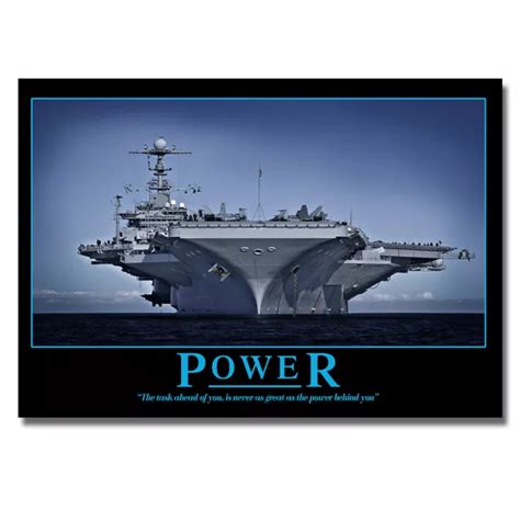 Power Aircraft Carrier Motivational Poster Military Art Print Wall