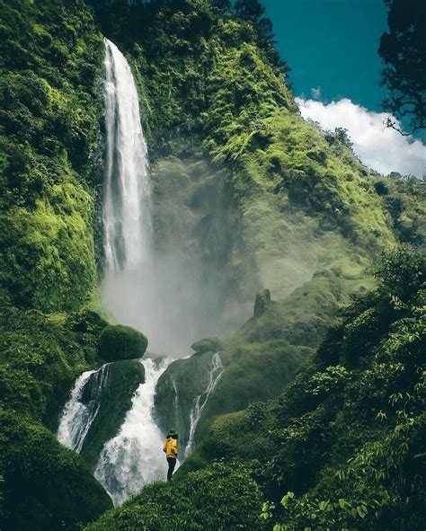 A Natural Waterfall In West Java Citambur Waterfall