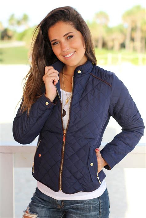 Navy Quilted Jacket Quilted Jacket Cute Jackets Jackets