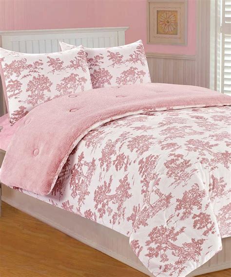 Thro Pink Toile Microplush Bedding Set Bed Linens Luxury House