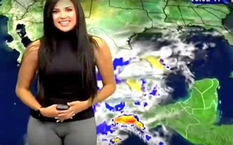 Hot News Anchor Lady Lets Her Camel Toe Show During Weather Report