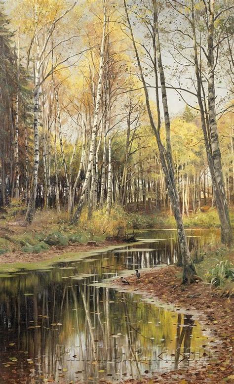 Birch Forest In The Autumn Light Peder Mork Monsted Paintings