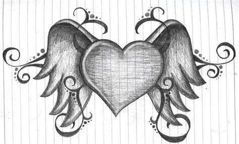 Een gedetailleerde tekening downloaden kan iedereen direct. heart with wings by amanda11404.deviantart.com on ...