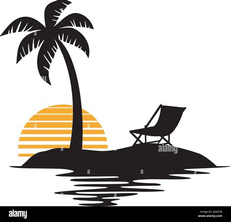 Palm Tree Sunset Tropical Island Sunset Summer Design Beach