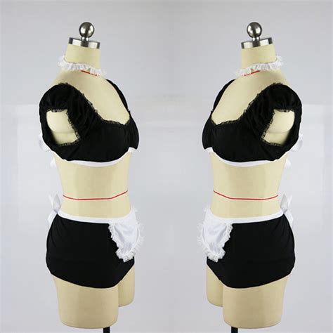 sexy adult french maid off shoulder bra top and mini skirt anime cosplay costume n19278