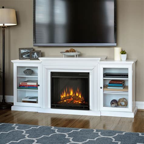 Frederick 72 Electric Tv Stand Fireplace In White By Real Flame 72l