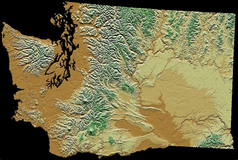 Map Of Washington Topography Online Maps And