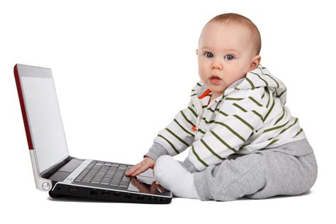 Baby With A Laptop Free Stock Photo Public Domain Pictures