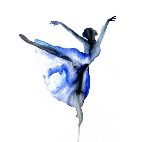 Ballet Dancer Print Vintage Dancer Wall Decor Blue By Portlove