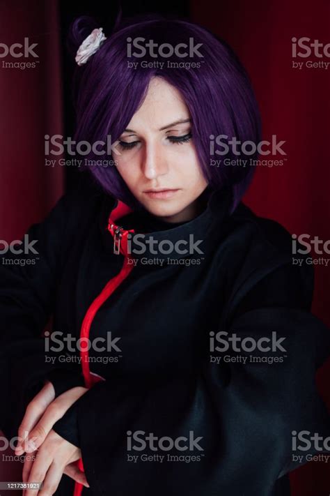 Portrait Of A Beautiful Girl Cosplayer Anime Japan Stock Photo