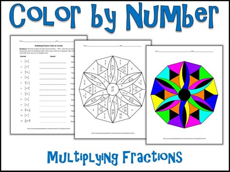 Multiplying Fractions Color By Number Teaching Resources