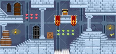 Medieval Castle Platformer Game Tileset Game Art 2d Game Level