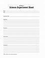 Science Experiment Steps Worksheet