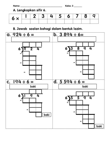 Latihan Bahagi Bentuk Lazim Tahun Latihan Matematik Bahagi Tahun The