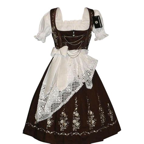 german dirndl oktoberfest dress waitress hostess party long embroidered 3 pc set ebay