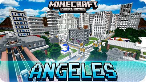 Minecraft Pe Maps Huge Blocks Angeles City Map With Download Mcpe 1